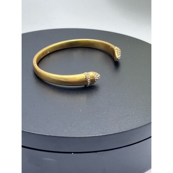 Stella & Dot Ansley Crystal Pave Semi-Shiny‎ Gold Tone Cuff Bracelet B384G - Picture 7 of 13